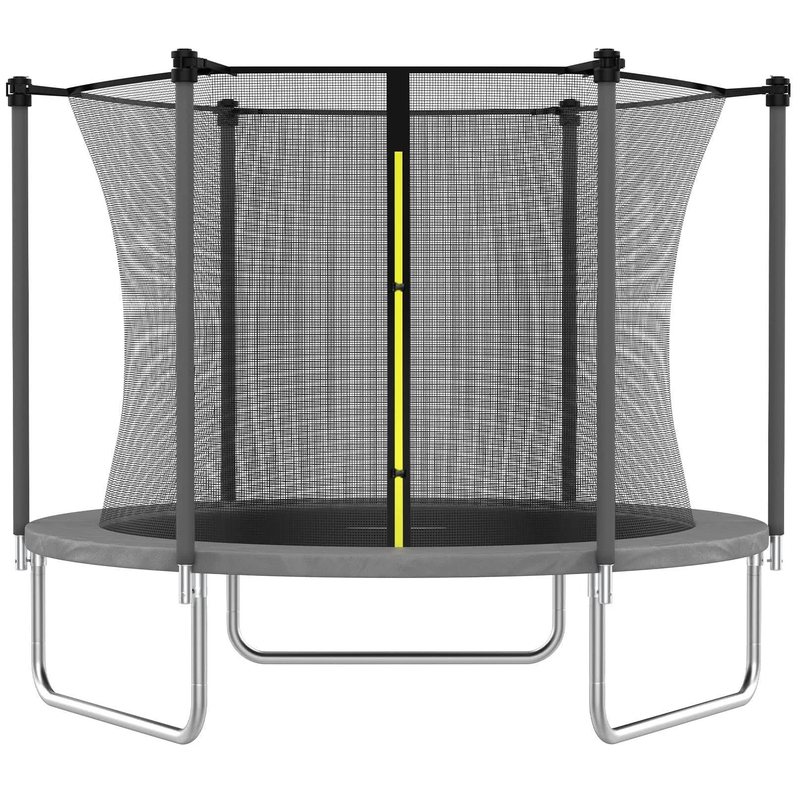 AOTOB 8 ft Trampoline for Kids Trampoline with Enclosure Net Recreational Outdoor Trampoline ASTM Approved (Grey) - MadeInUSA