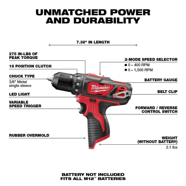 M12 12V LithiumIon Cordless 3Tool Combo Kit 1.5 Ah - MadeInUSA