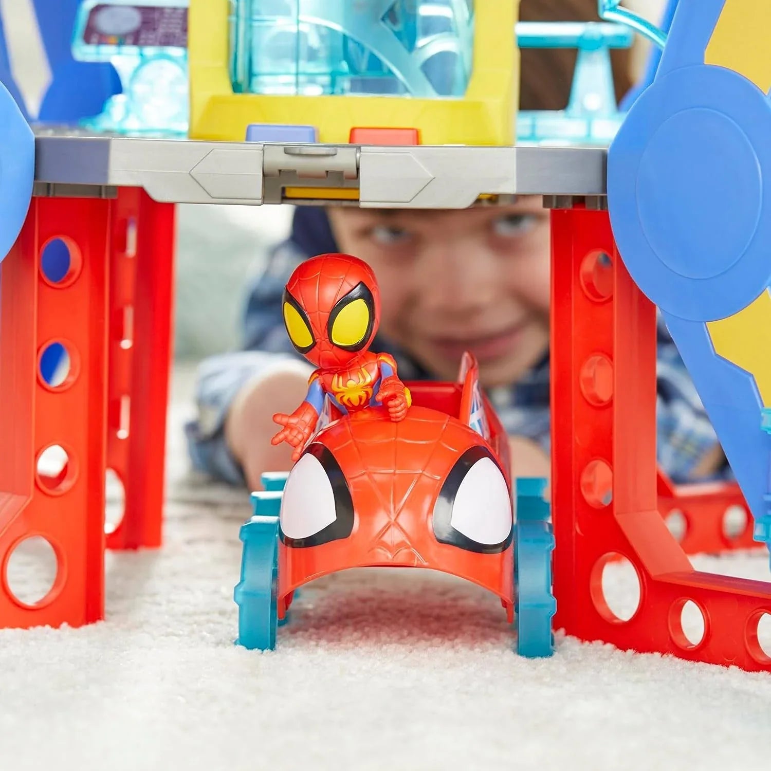 Spidey and His Amazing Friends Web-Spinners Web-Quarters, Kids Playset with Action Figure, Vehicle, and Accessories, Marvel Super Hero Toys, Ages 3 - MadeInUSA