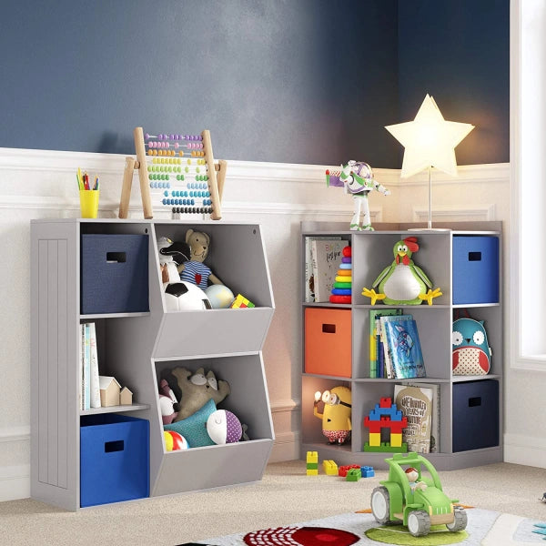 RiverRidge Gray Composite Kids Corner Bookcase 31.63in W x 37.31in H x 22.44in D - MadeInUSA