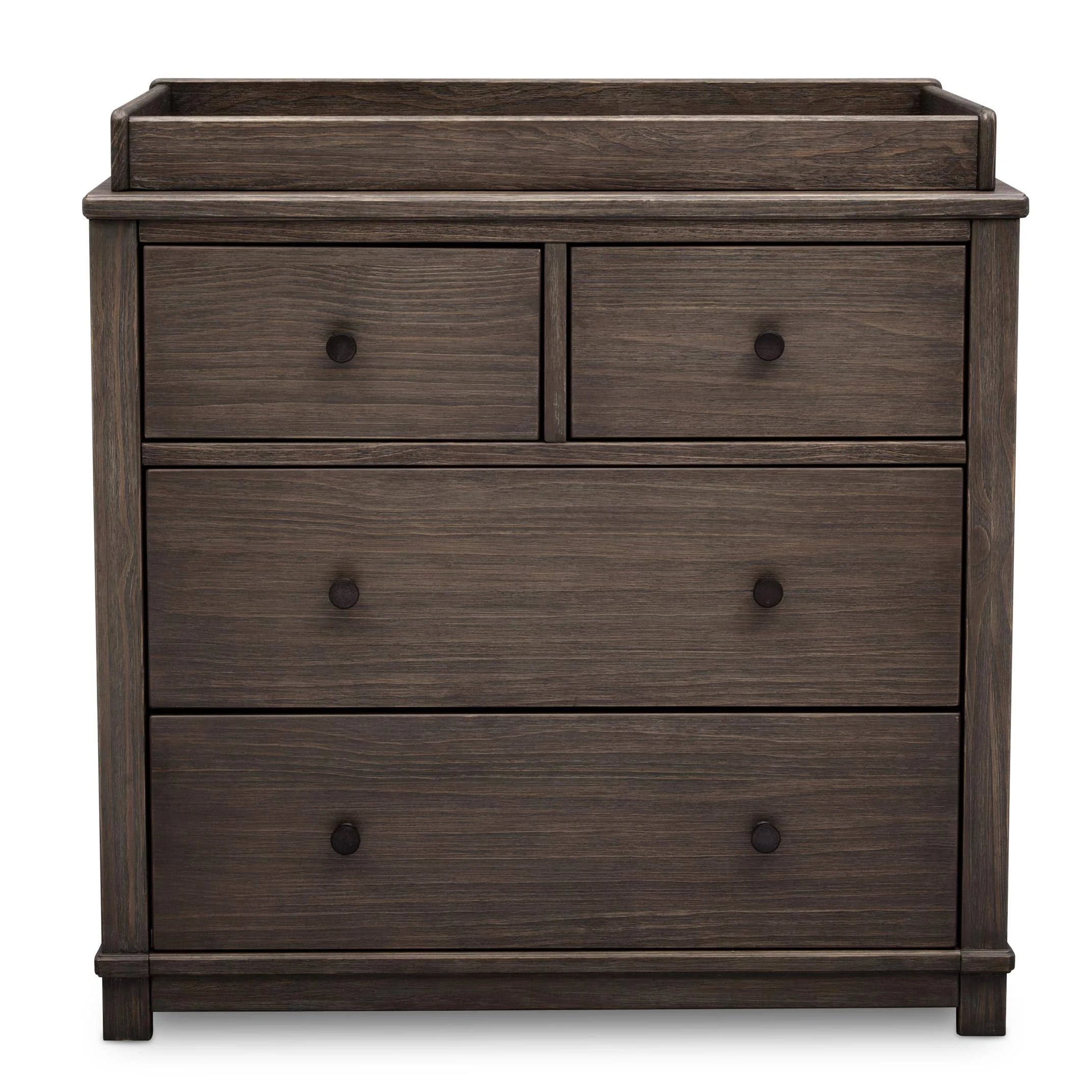 Simmons Kids Monterey 4-Drawer Dresser with Changing Top and Interlocking Drawers, Rustic Grey - MadeInUSA