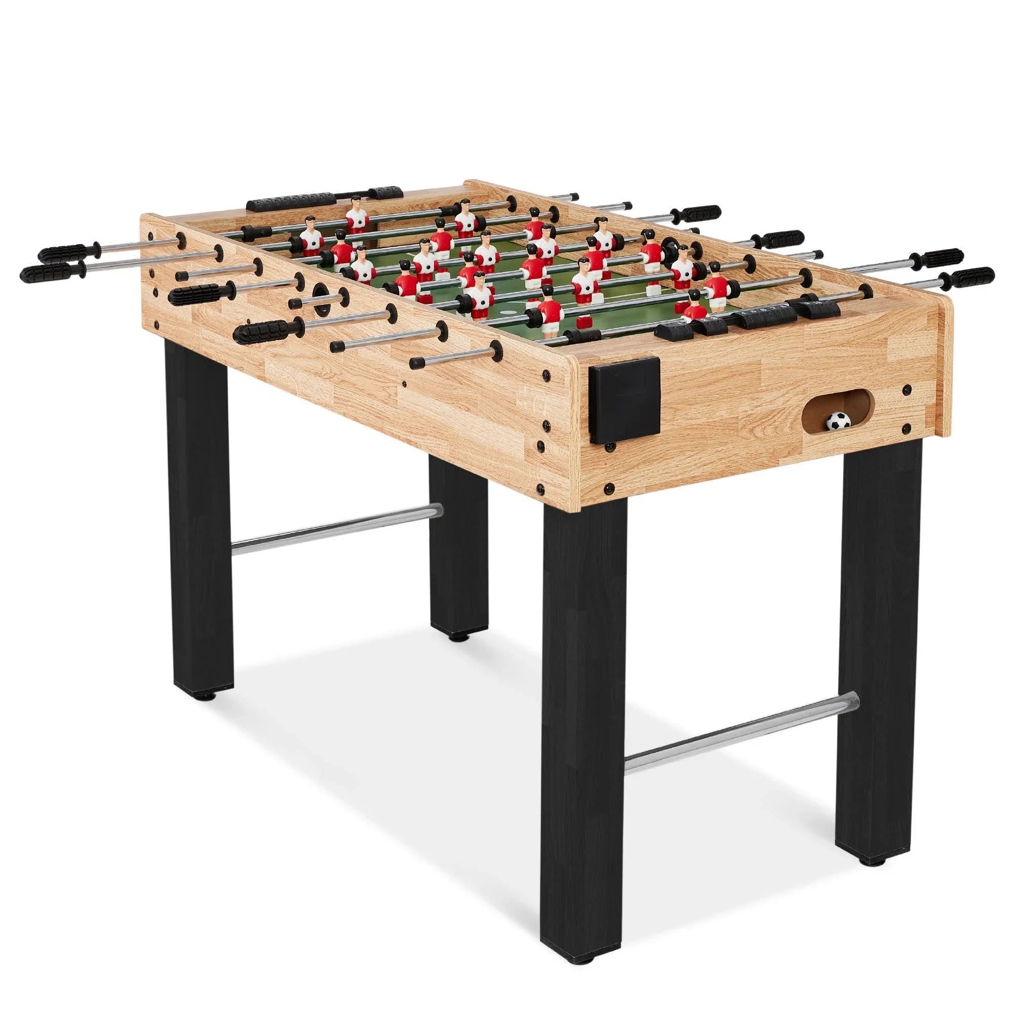 Best Choice Products 48in Competition Sized Foosball Table for Home, Game Room w/ 2 Balls, 2 Cup Holders - Natural - MadeInUSA