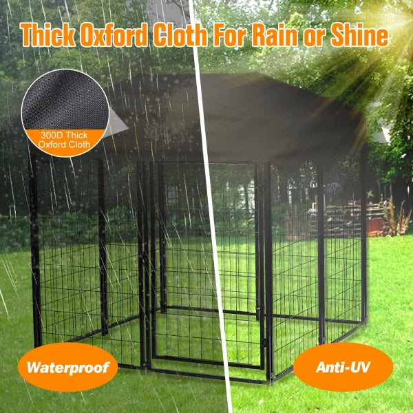 Suchown Large Dog Kennel Outside 4ft x 4.2ft x 4.45ft, Outdoor Dog Playpen Pet Pen Dog Crate With UVResistant Oxford Cloth Roof - MadeInUSA
