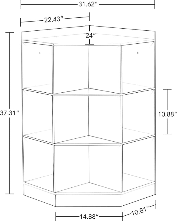 RiverRidge Gray Composite Kids Corner Bookcase 31.63in W x 37.31in H x 22.44in D - MadeInUSA