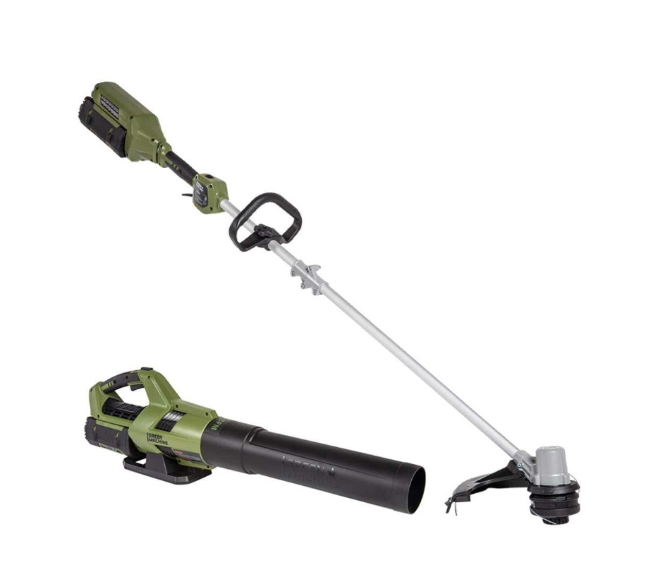 Green Machine 62V Cordless Battery Combo Kit 2Tools,Axial Blower 600 CFM - MadeInUSA