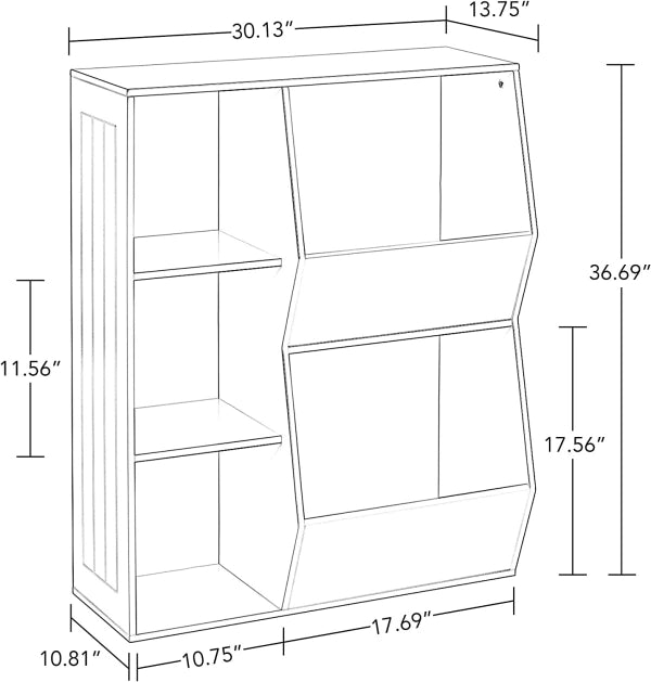 RiverRidge Gray Composite Kids Bookcase 30.13in W x 36.69in H x 13.75in D - MadeInUSA