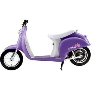 Razor Pocket Mod Miniature Euro 24V Electric Kids Ride on Retro Scooter, Purple - MadeInUSA