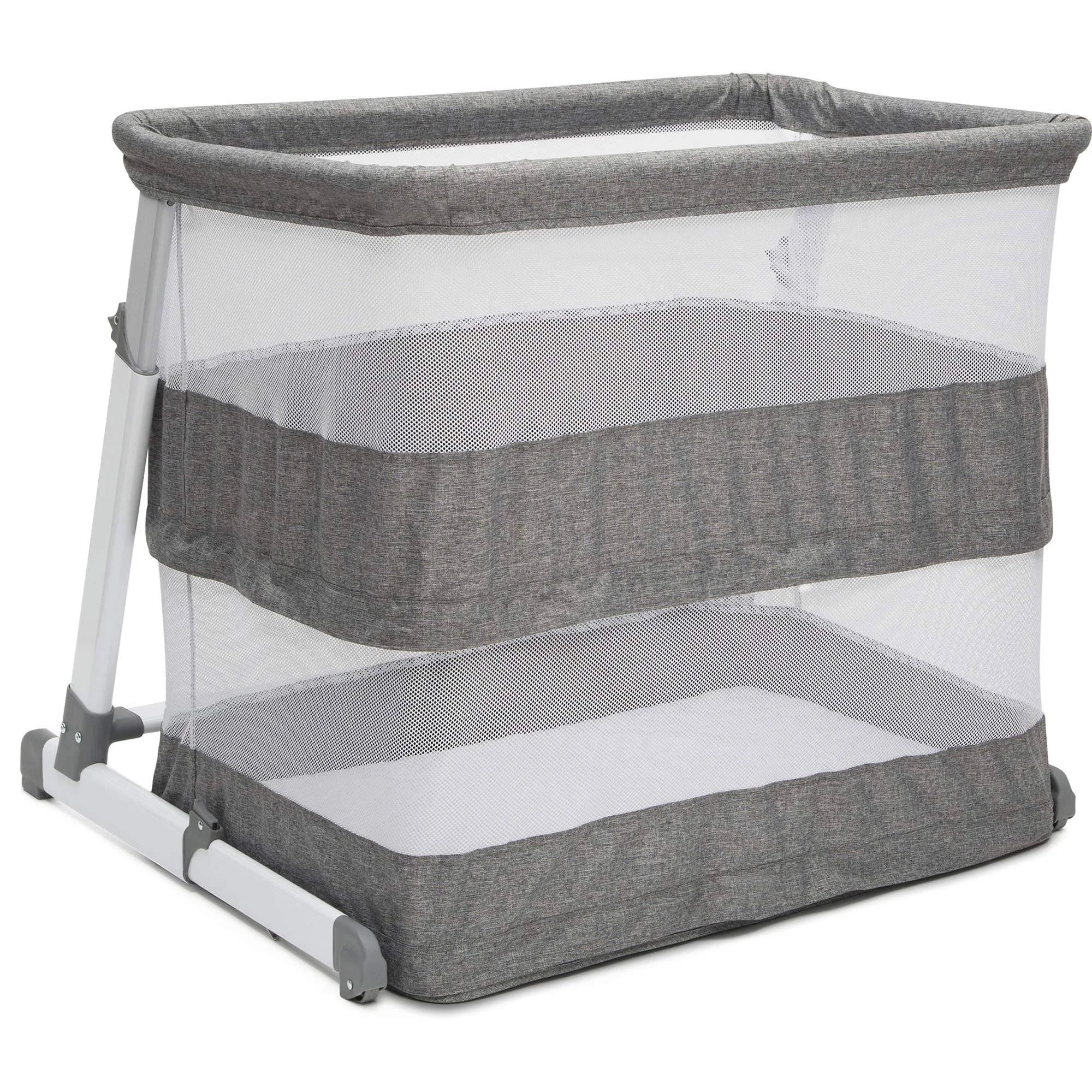Simmons Kids Room2Grow Newborn Bassinet to Infant Sleeper Grey Tweed - MadeInUSA