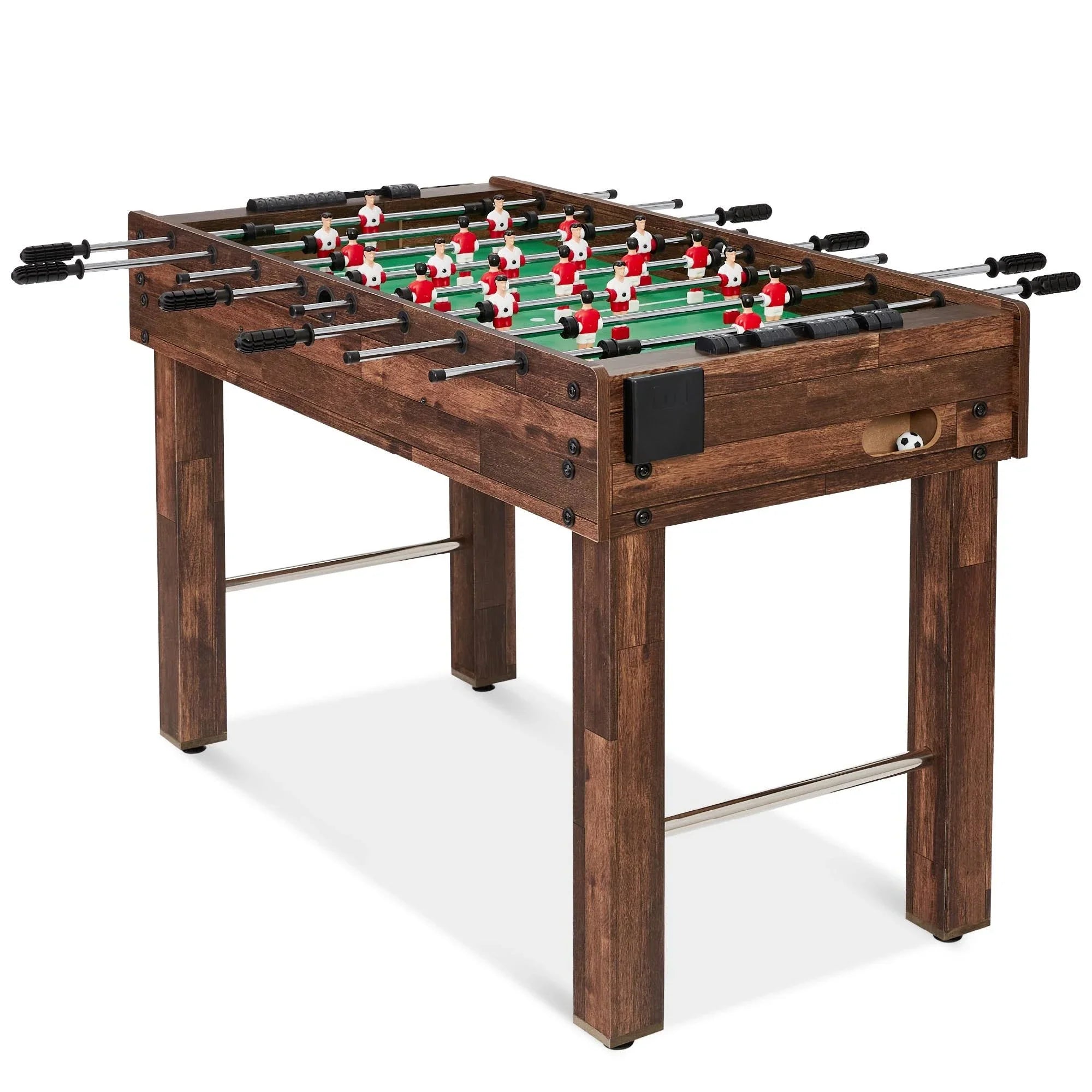 Best Choice Products 48in Competition Sized Foosball Table for Home, Game Room w/ 2 Balls, 2 Cup Holders - Dark Brown - MadeInUSA