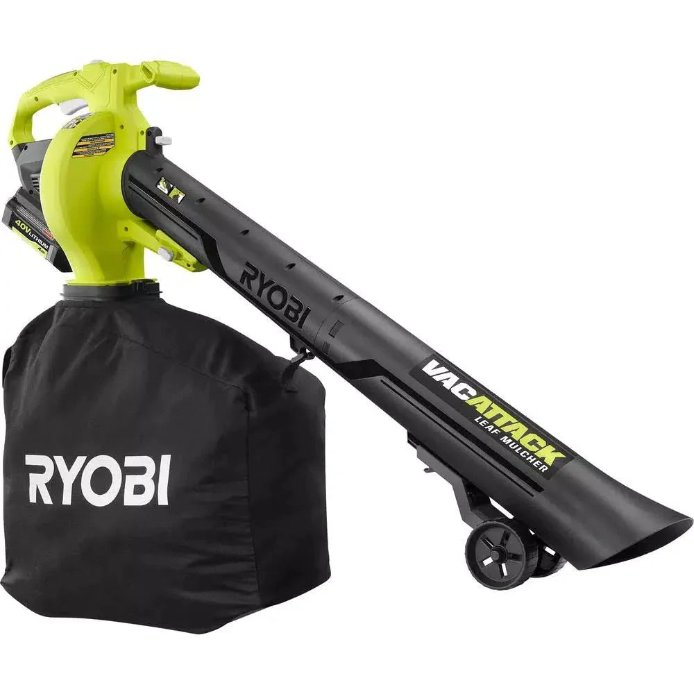 Ryobi 40-Volt Lithium-Ion Cordless Battery Leaf Vacuum/Mulcher (Tool Only) - MadeInUSA