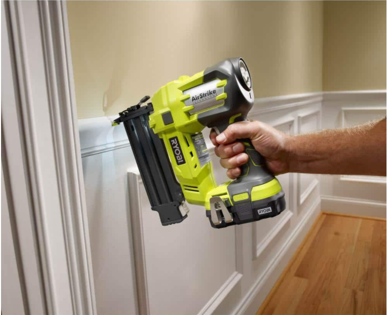 RYOBI P553P320 ONE 18V LithiumIon Cordless 714 in. Compound Miter Saw and P320 AirStrike 18Gauge Brad Nailer Tools Only - MadeInUSA