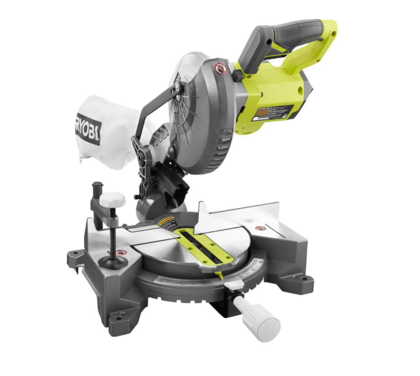 RYOBI P553P320 ONE 18V LithiumIon Cordless 714 in. Compound Miter Saw and P320 AirStrike 18Gauge Brad Nailer Tools Only - MadeInUSA