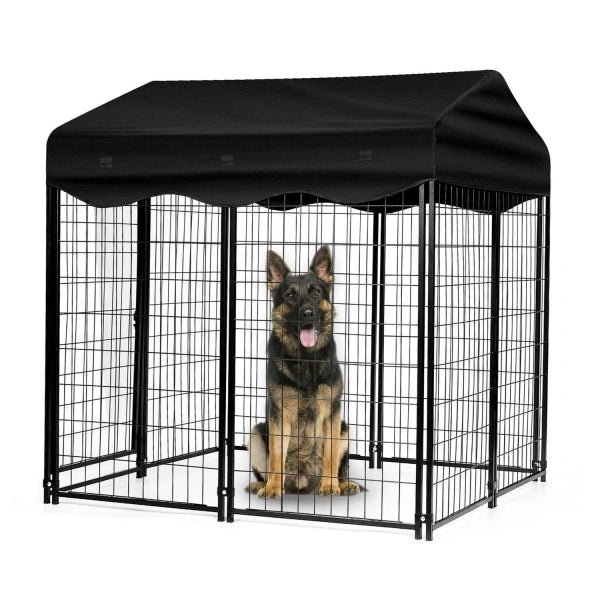 Suchown Large Dog Kennel Outside 4ft x 4.2ft x 4.45ft, Outdoor Dog Playpen Pet Pen Dog Crate With UVResistant Oxford Cloth Roof - MadeInUSA