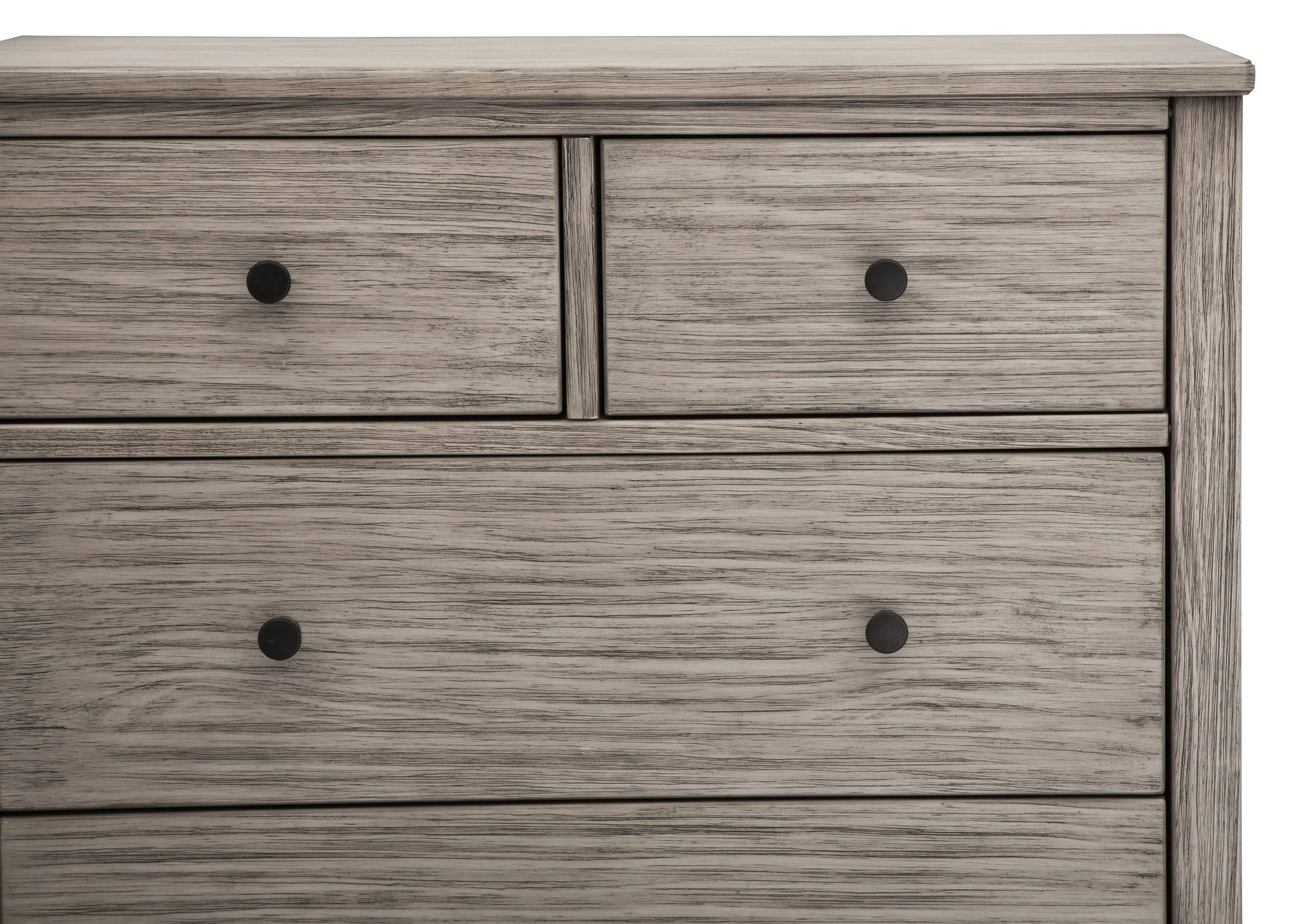 Simmons Kids Monterey 4-Drawer Dresser with Changing Top and Interlocking Drawers, Rustic Grey - MadeInUSA