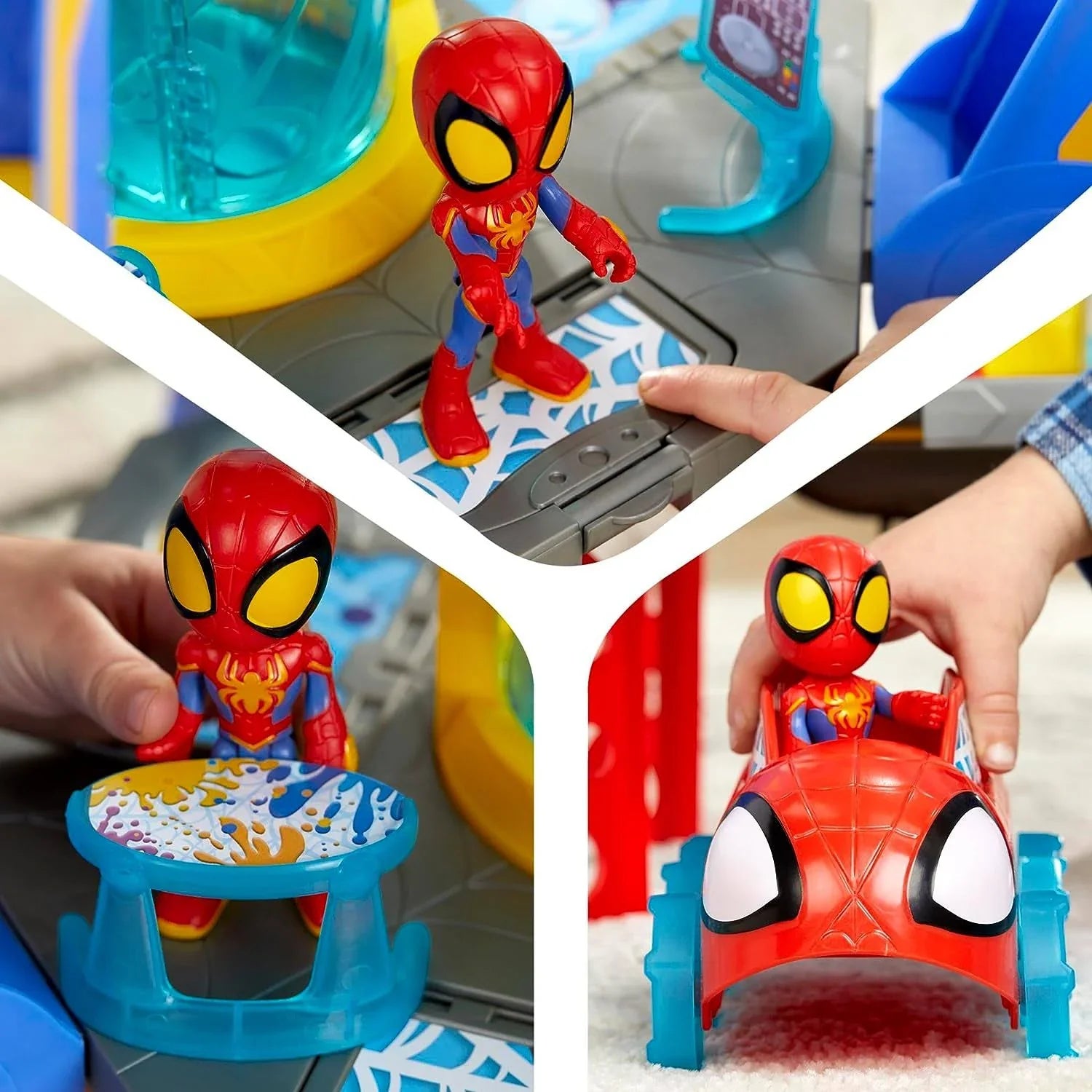 Spidey and His Amazing Friends Web-Spinners Web-Quarters, Kids Playset with Action Figure, Vehicle, and Accessories, Marvel Super Hero Toys, Ages 3 - MadeInUSA
