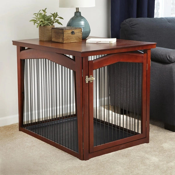 Merry Pet 2in1 Configurable Pet Crate and Gate, Brown, Large - MadeInUSA