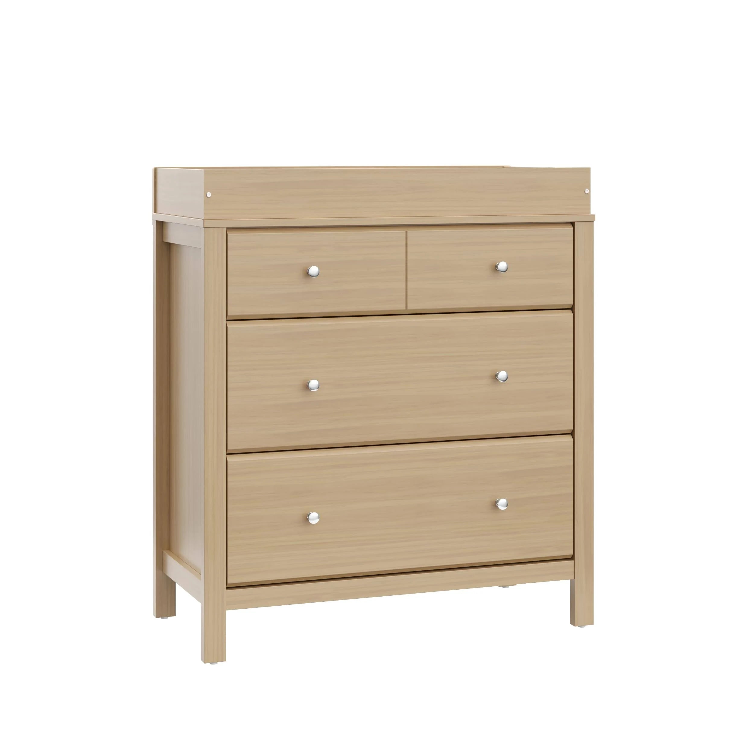 Storkcraft Carmel 3 Drawer Chest with Changing Topper (Driftwood) – GREENGUARD Gold Certified, Dresser For Nursery, 3 Drawer Dresser, Kids Dresser, - MadeInUSA