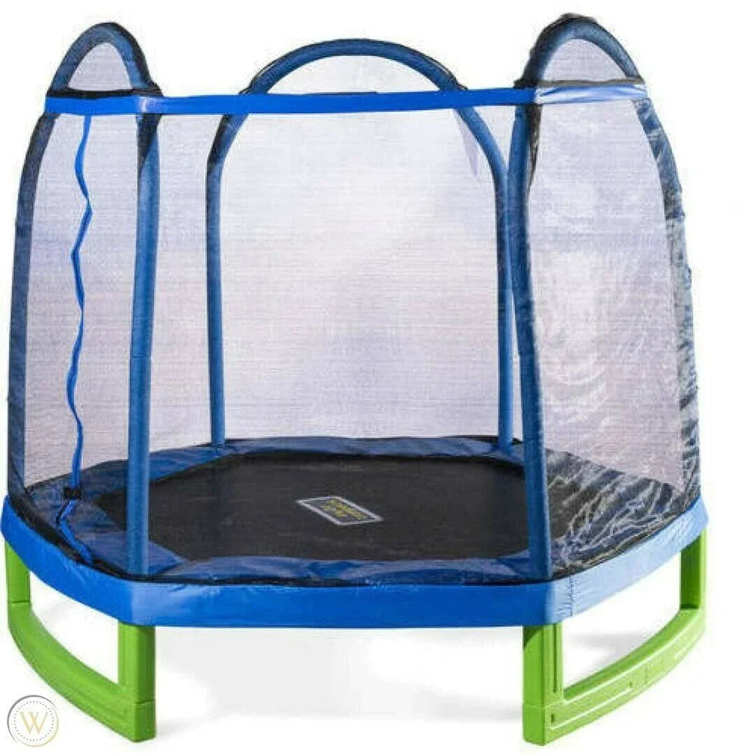 Bounce Pro 7' My First Trampoline Hexagon (Ages 3-10) for Kids - MadeInUSA