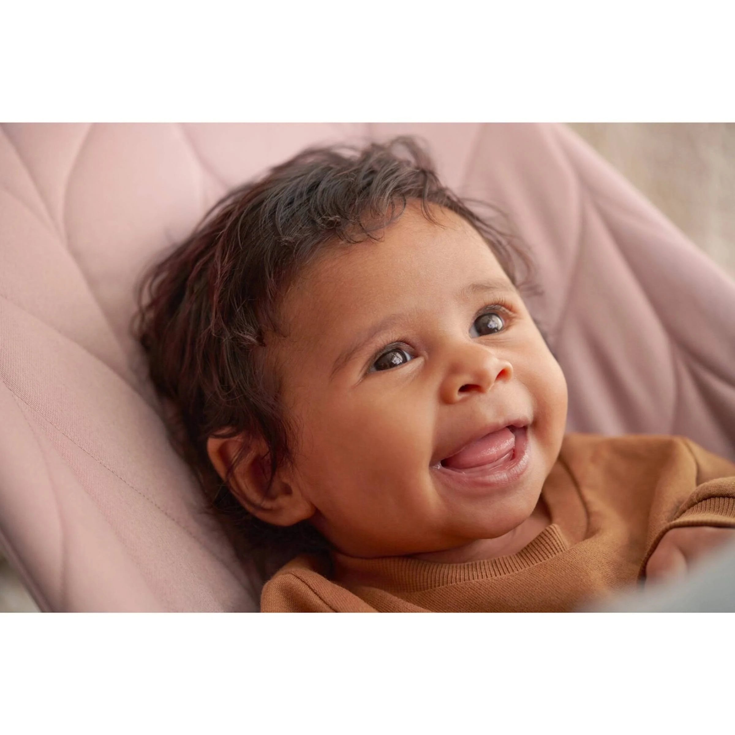 Bouncer Bliss - Dusty Pink / Woven, Petal Quilt / Light Gray - MadeInUSA