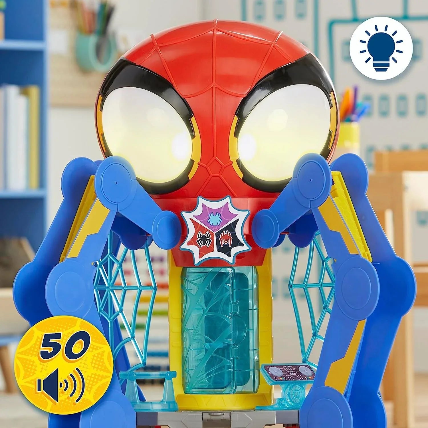Spidey and His Amazing Friends Web-Spinners Web-Quarters, Kids Playset with Action Figure, Vehicle, and Accessories, Marvel Super Hero Toys, Ages 3 - MadeInUSA