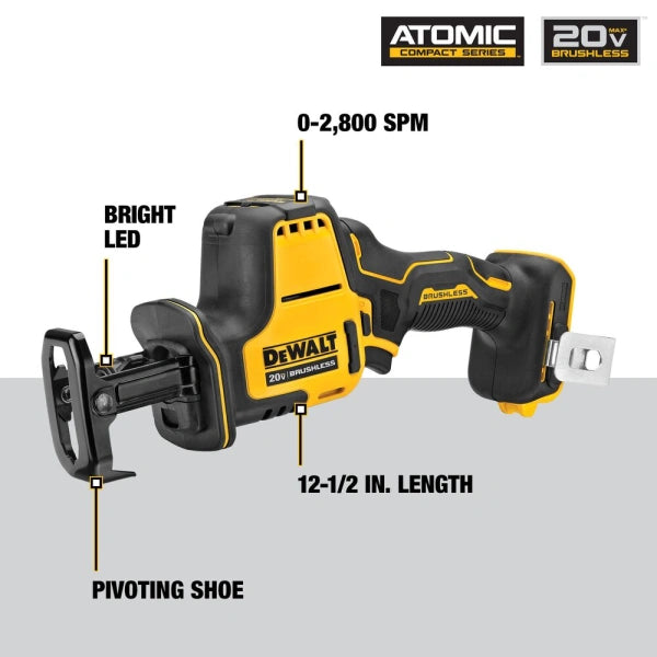 ATOMIC 20V MAX Brushless Cordless 4Tool Combo Kit 2.0 Ah - MadeInUSA