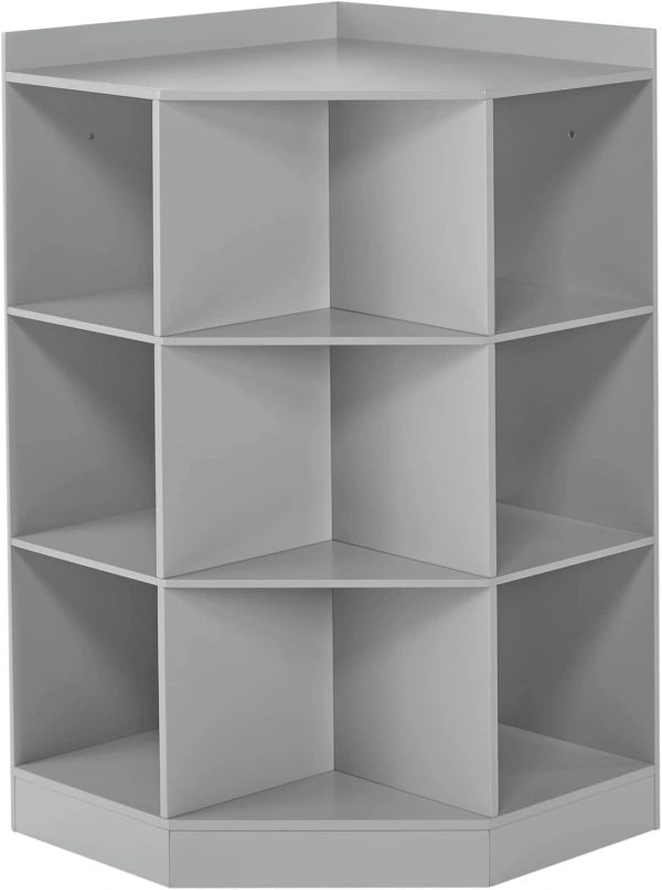 RiverRidge Gray Composite Kids Corner Bookcase 31.63in W x 37.31in H x 22.44in D - MadeInUSA
