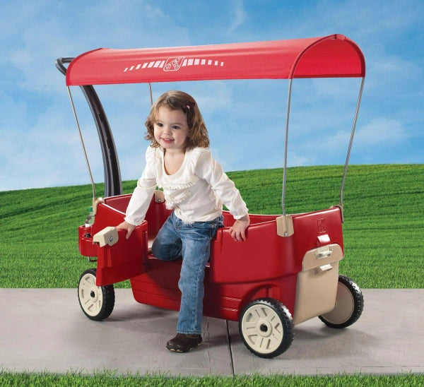 Step2 All Around Canopy Wagon Red Kids Wagon with Canopy - MadeInUSA