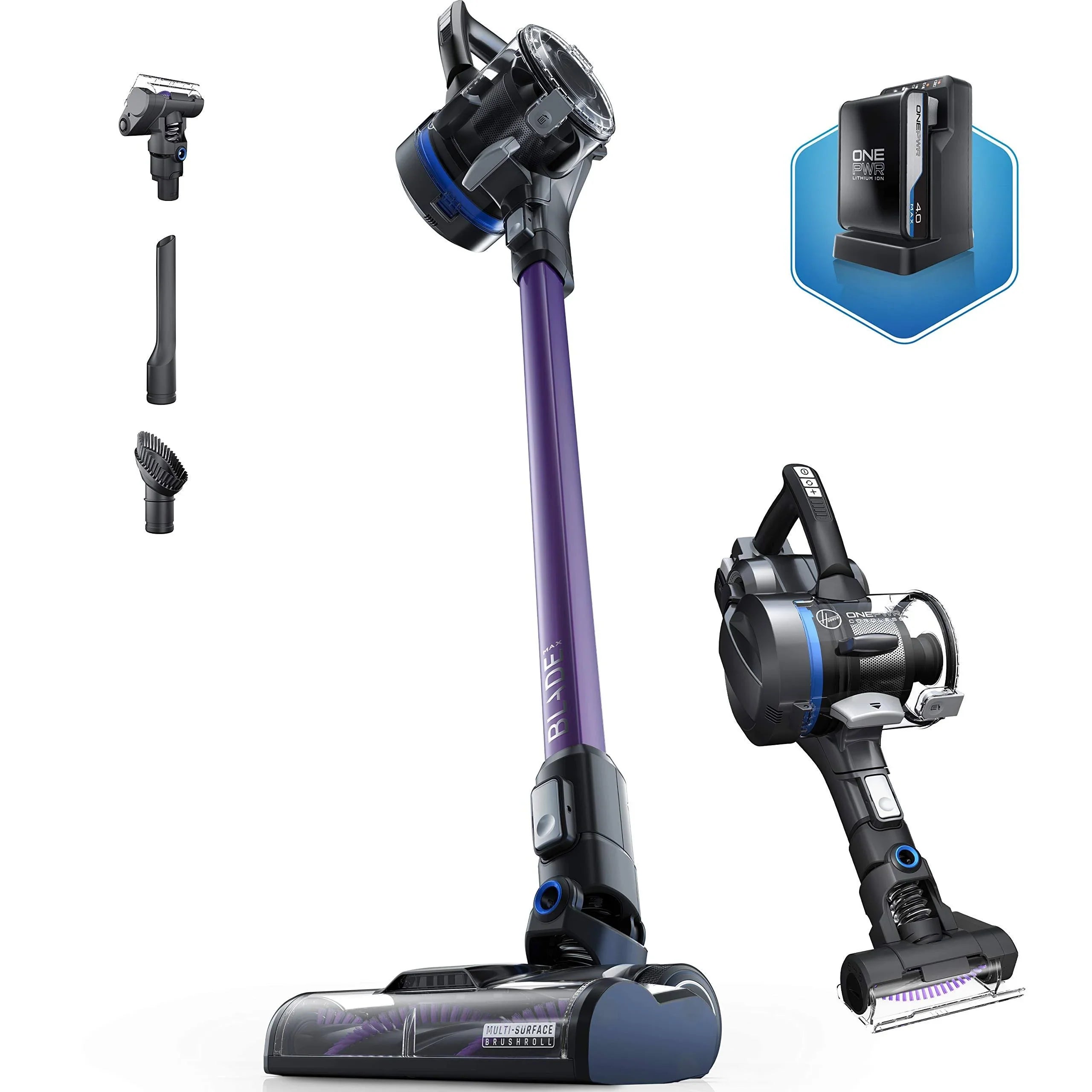 Hoover Onepwr Blade Max Pet Cordless Stick Vacuum Cleaner, Lightweight, BH53354V, Purple - MadeInUSA