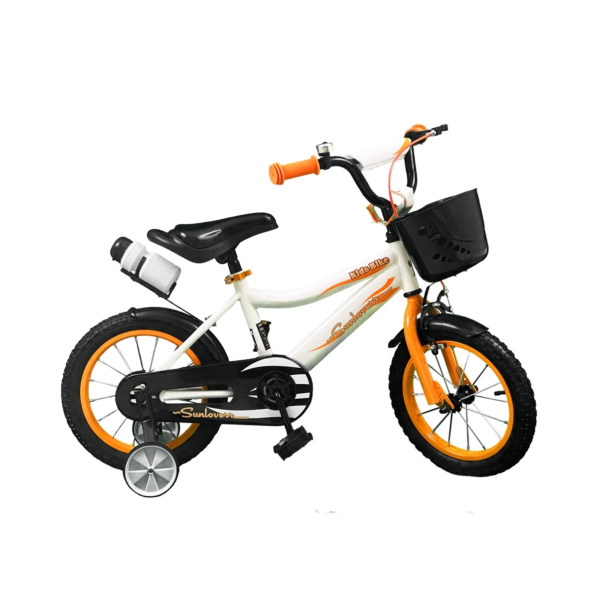 SUNLOVERR Orange Comet Boys Bike for Toddlers and Kids Ages 3-5 Years Old, 12 Inch Kids Bike with Training Wheels & Basket, Boy Bicycle with Handbrake. - MadeInUSA