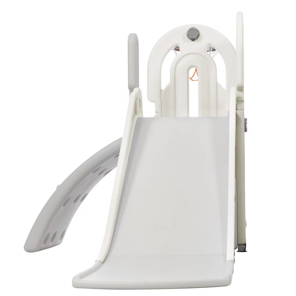 Toddler Slide and Climb Set, 4 in 1 Kids Climber Slide with Basketball Hoop and Storage Space, Freestanding Combination Slide with Armrest for Children Teens Boys Girls - MadeInUSA