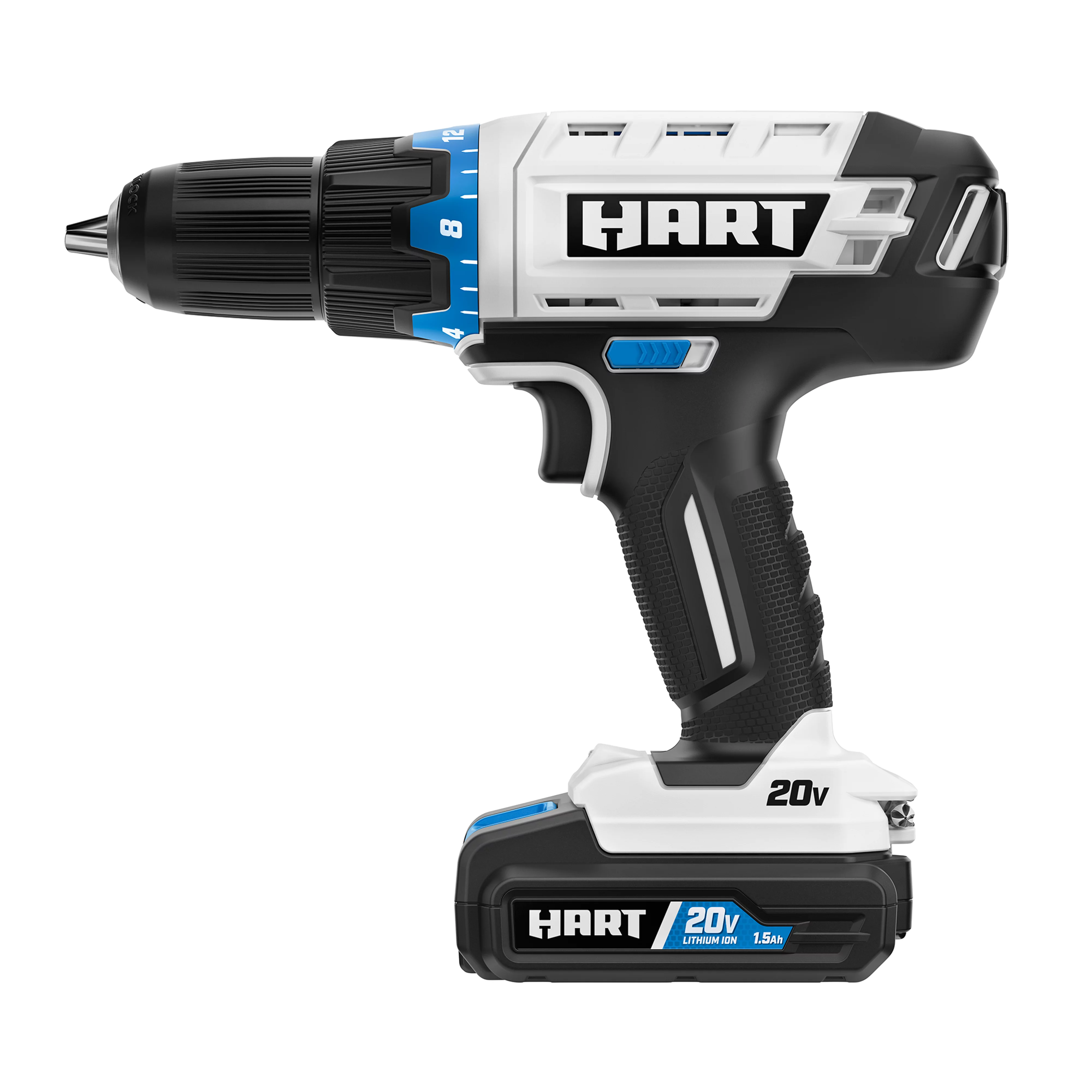 HART 20-Volt Cordless 2-Tool Combo Kit, 1/2-inch Drill/Driver, Impact Driver, (1) 1.5Ah Lithium-Ion Battery - MadeInUSA