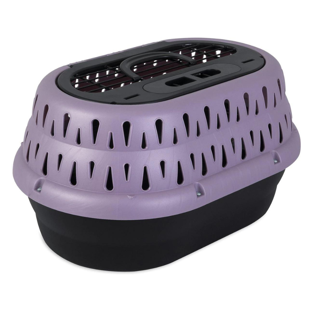 Petmate Top Load Cat Kennel, Pearl Bubble Grape/Black