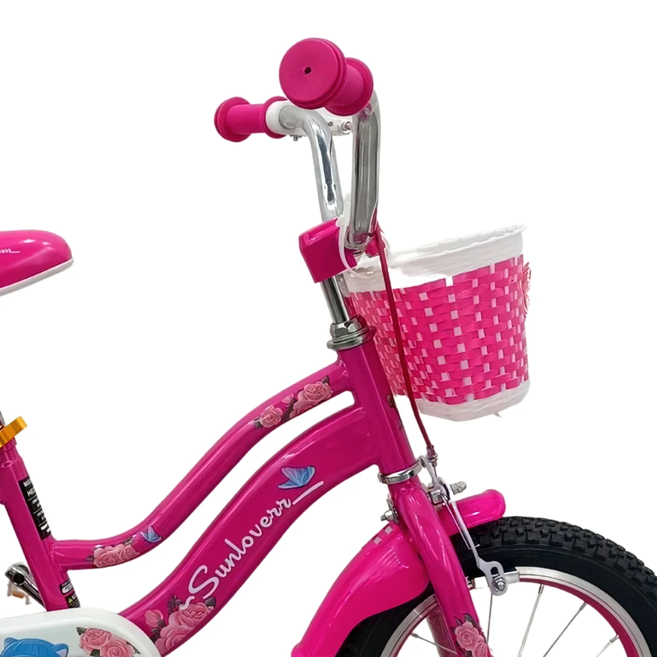 SUNLOVERR Pink Dreams Girls Bike for Toddlers and Kids Ages 3-5 Years Old, 12 Inch Kids Bike with Training Wheels & Basket - MadeInUSA