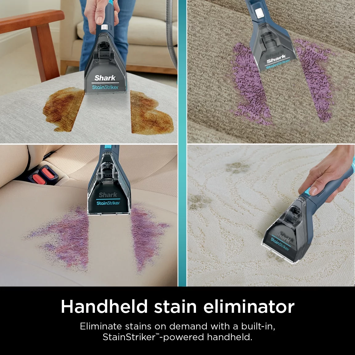 Shark StainStriker Portable Carpet & Upholstery Cleaner, for Use on Carpets, Area Rugs, Couches, Upholstery, Cars & More, Navy, PX200 - MadeInUSA