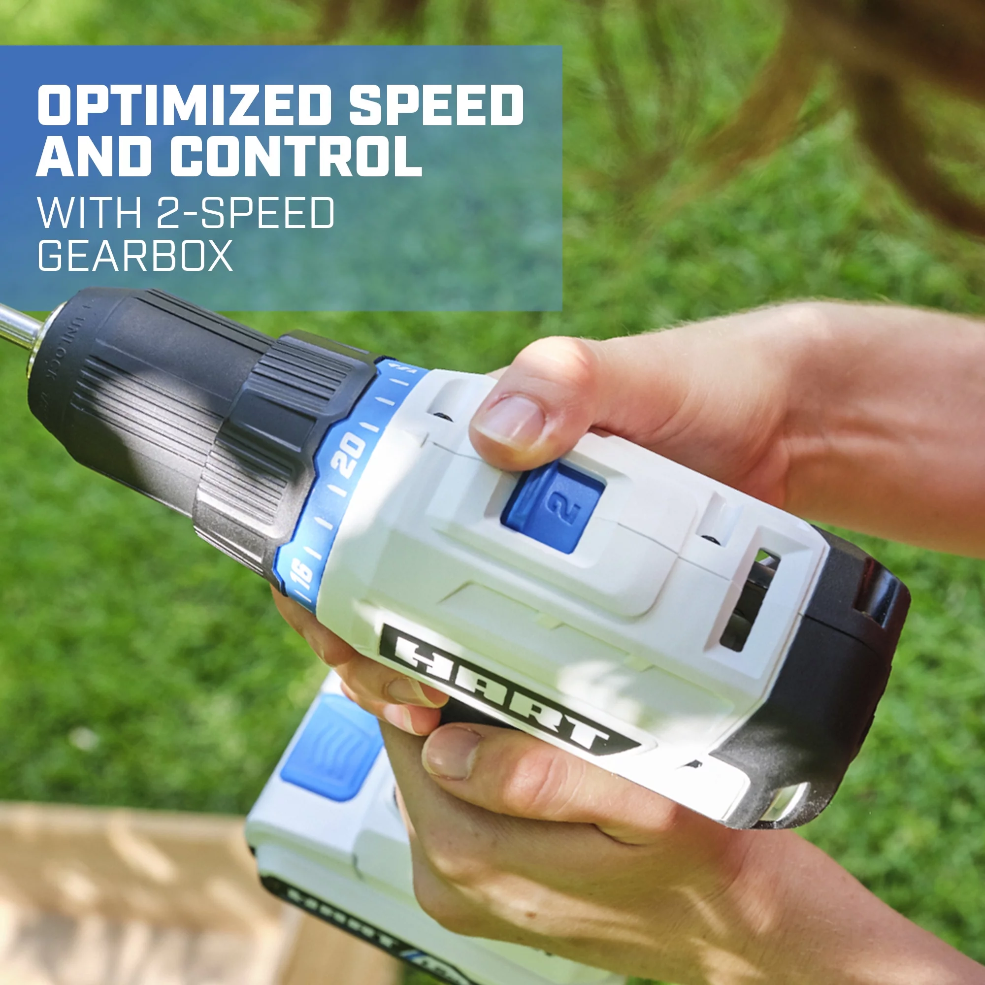 HART 20-Volt Cordless 2-Tool Combo Kit, 1/2-inch Drill/Driver, Impact Driver, (1) 1.5Ah Lithium-Ion Battery - MadeInUSA