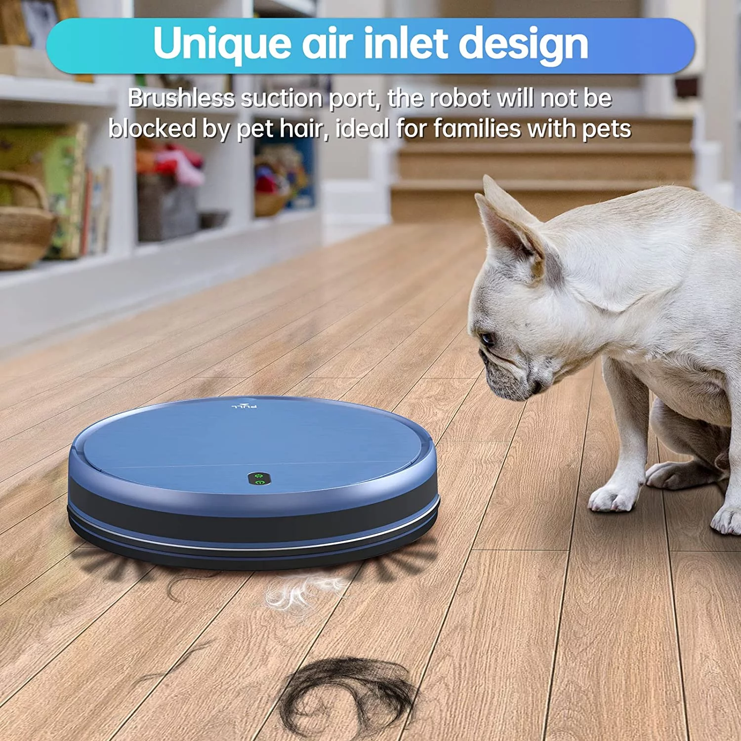 Robot Vacuum Cleaner, Robot Vacuum and Mop Combo Compatible with Alexa/WiFi/App, Self-Charging, 230ML Water Tank for Pet Hair, Hard Floors and Low Pile Carpet (Blue) - MadeInUSA
