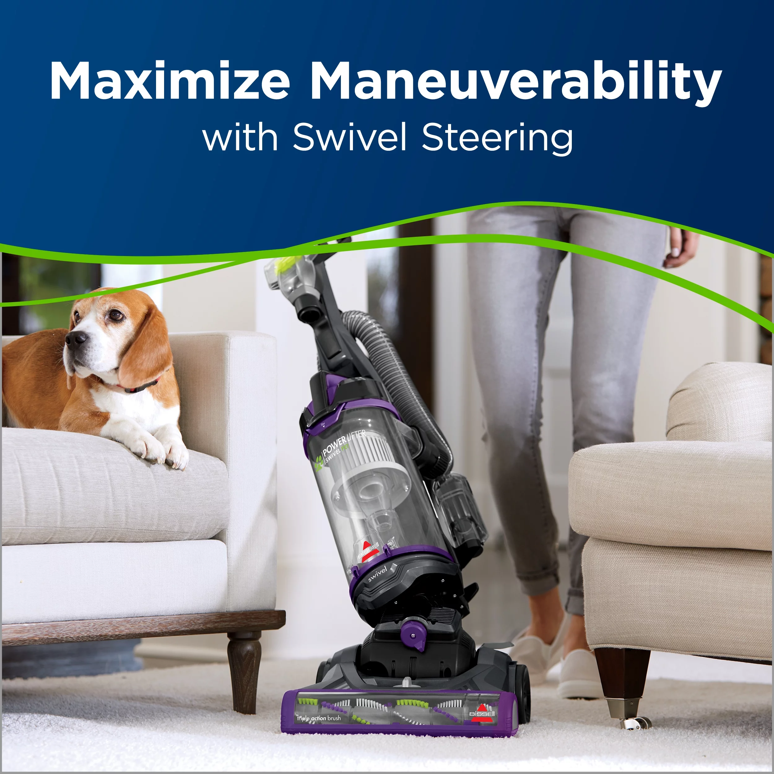BISSELL Power Lifter Pet with Swivel Bagless Upright Vacuum, 2260 - MadeInUSA