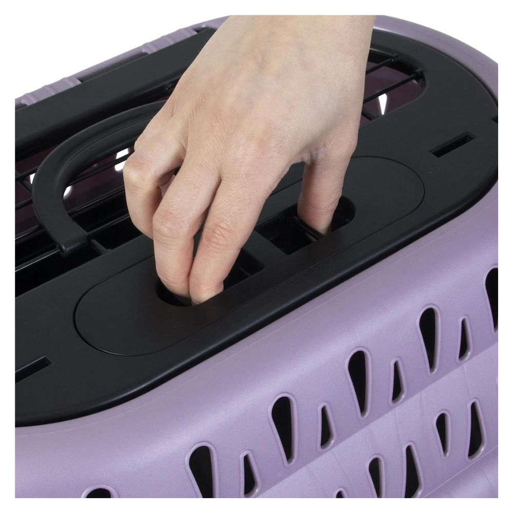 Petmate Top Load Cat Kennel, Pearl Bubble Grape/Black