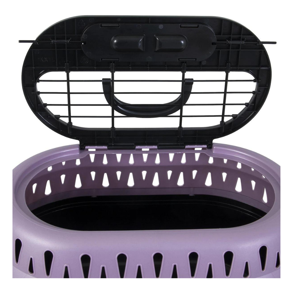 Petmate Top Load Cat Kennel, Pearl Bubble Grape/Black