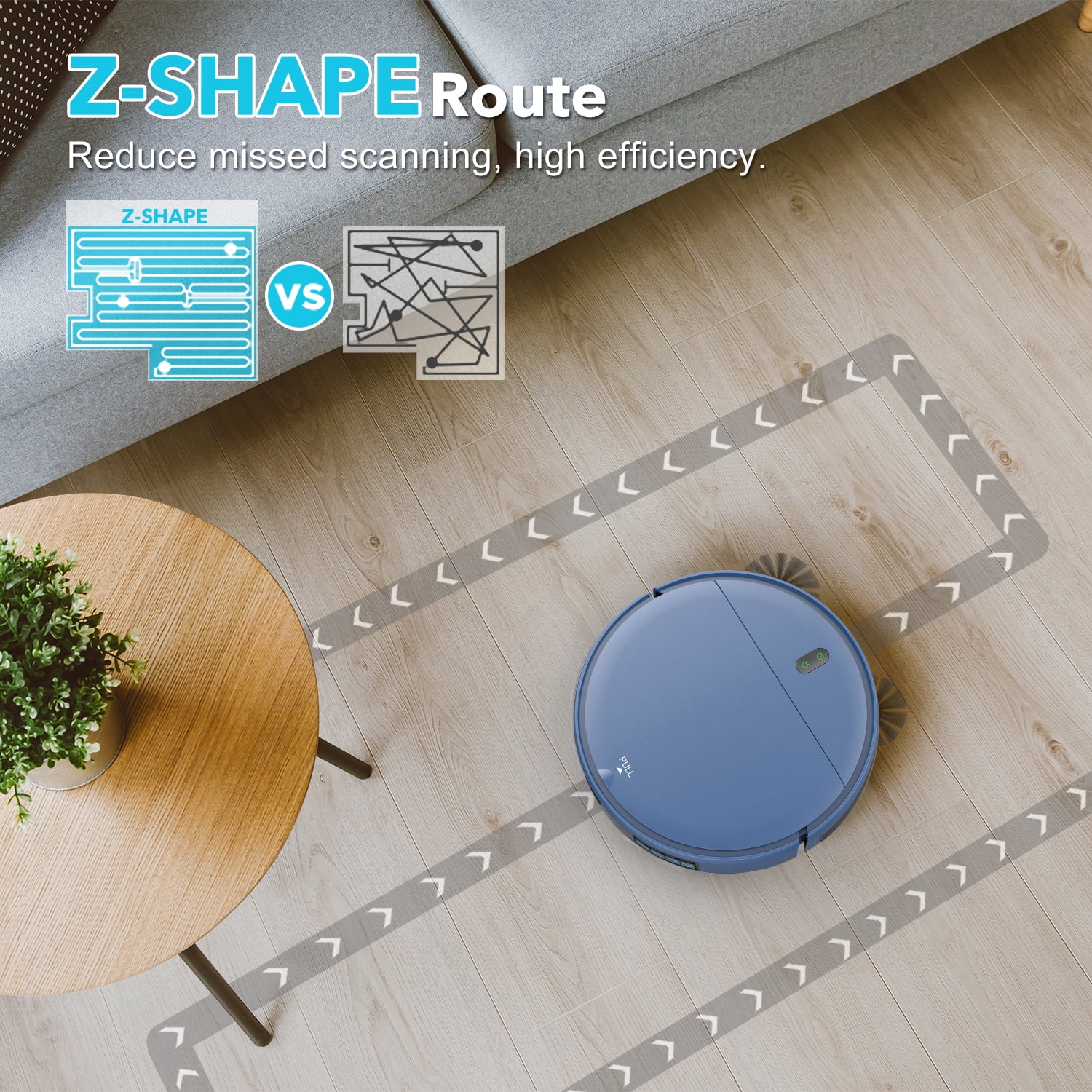 Robot Vacuum Cleaner, Robot Vacuum and Mop Combo Compatible with Alexa/WiFi/App, Self-Charging, 230ML Water Tank for Pet Hair, Hard Floors and Low Pile Carpet (Blue) - MadeInUSA