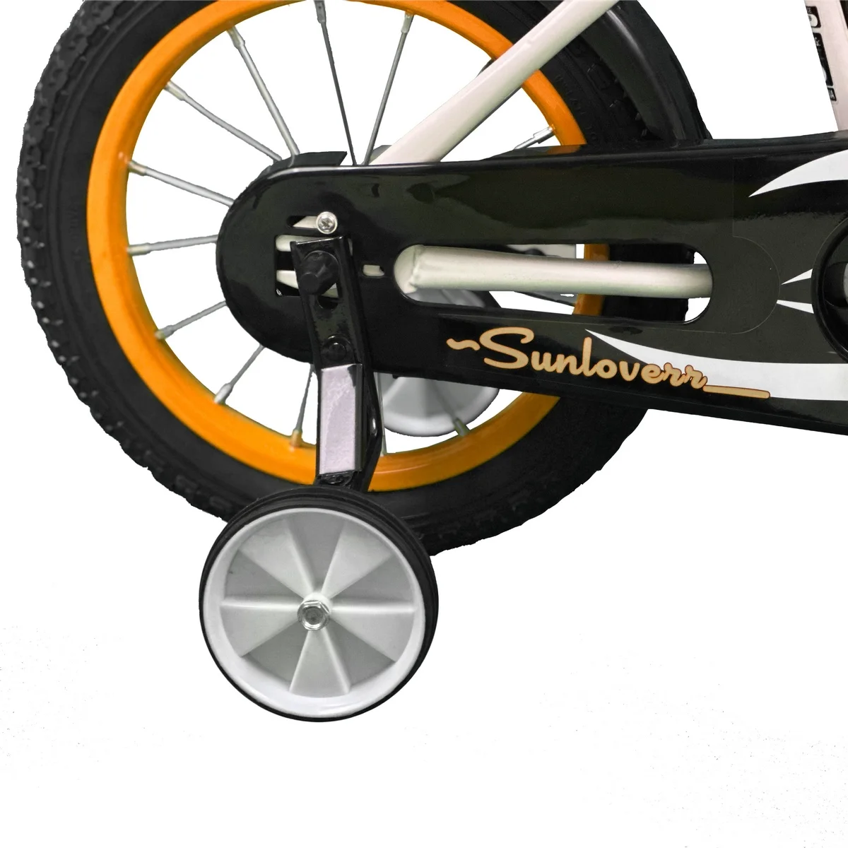 SUNLOVERR Orange Comet Boys Bike for Toddlers and Kids Ages 3-5 Years Old, 12 Inch Kids Bike with Training Wheels & Basket, Boy Bicycle with Handbrake. - MadeInUSA