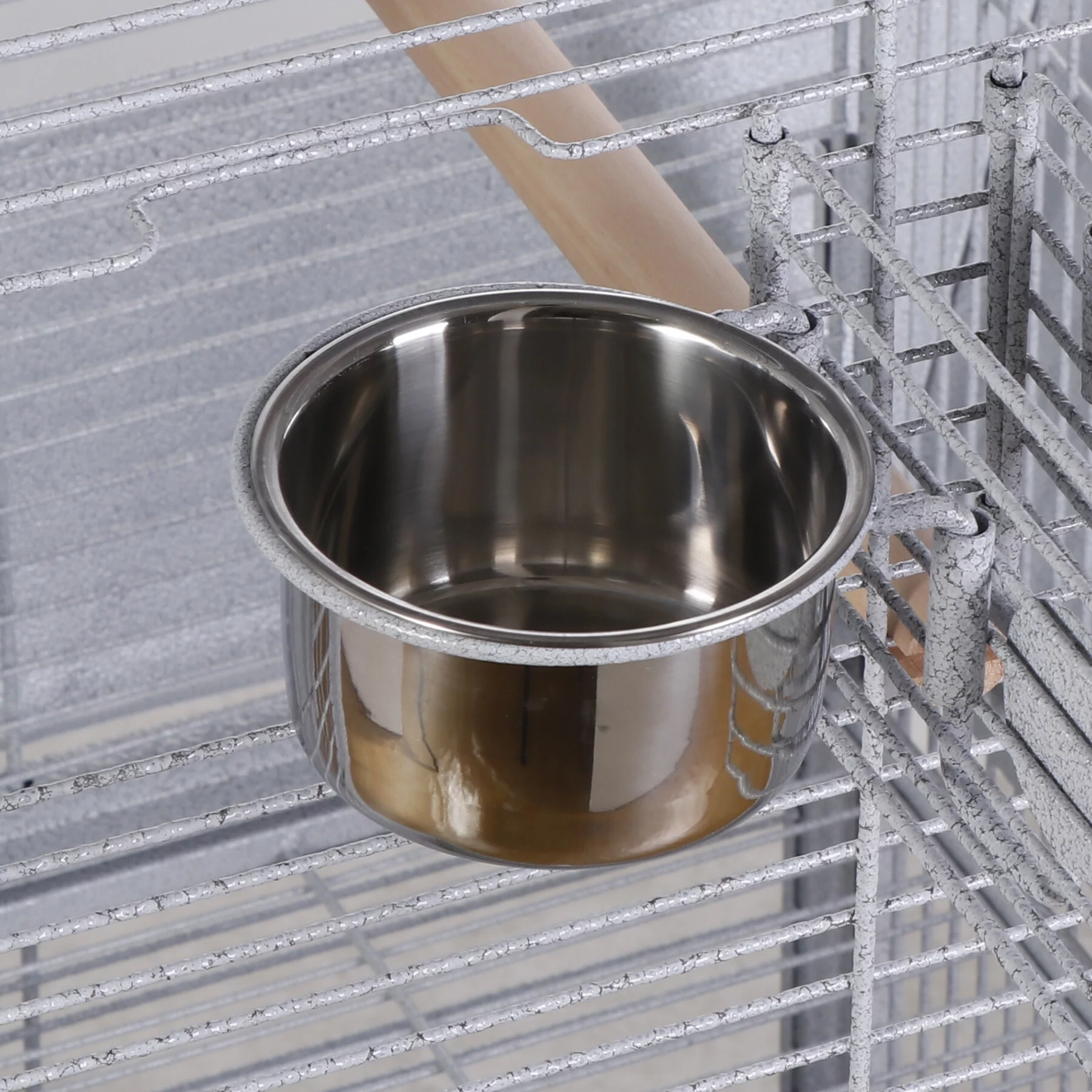 ZENY 61 Large Bird Cage with Rolling Stand for Parrot Cockatoo Pet House Wrought Iron Birdcage, White - MadeInUSA