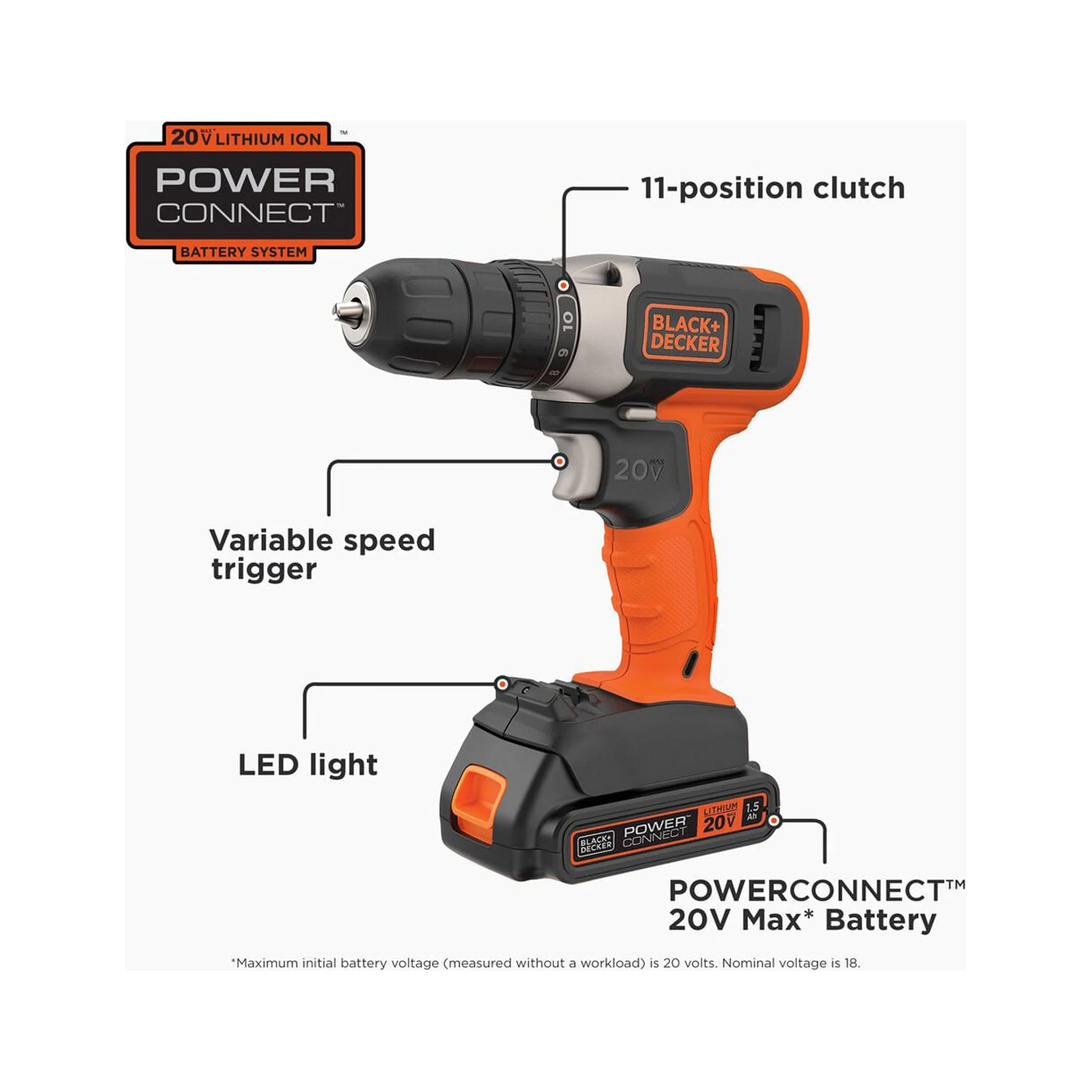 Black & Decker 20 Volt 4-Tool Kit with Drill, Circular Saw, Reciprocating Saw, and Work Light, BD4KITCD7CSRSL - MadeInUSA