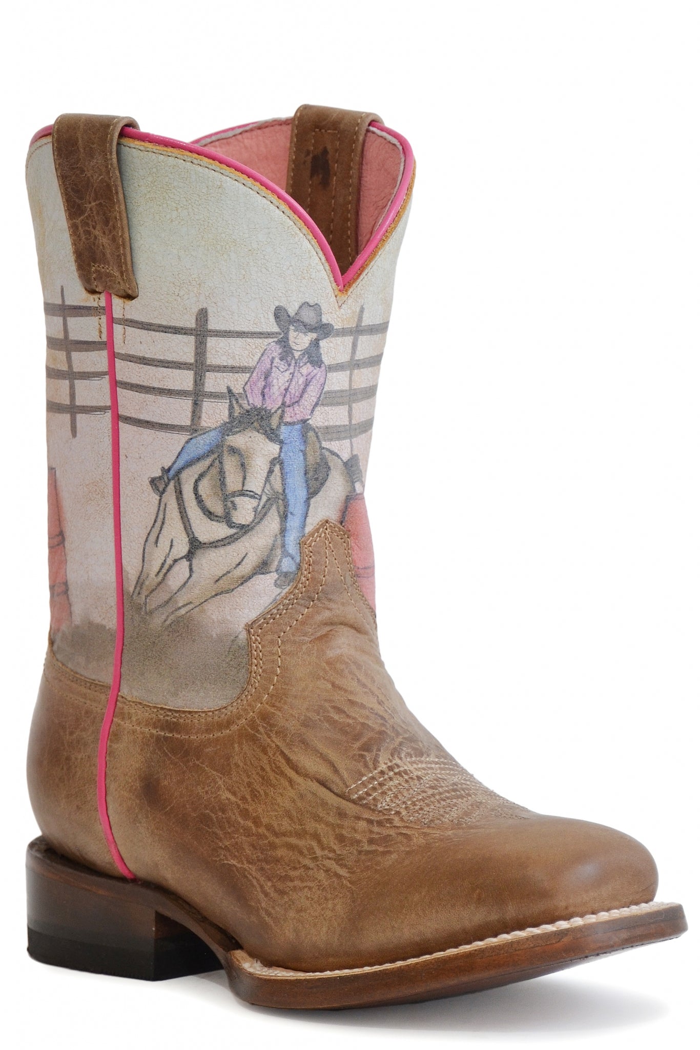 Roper Kids Printed Barrel Racer Western Boots