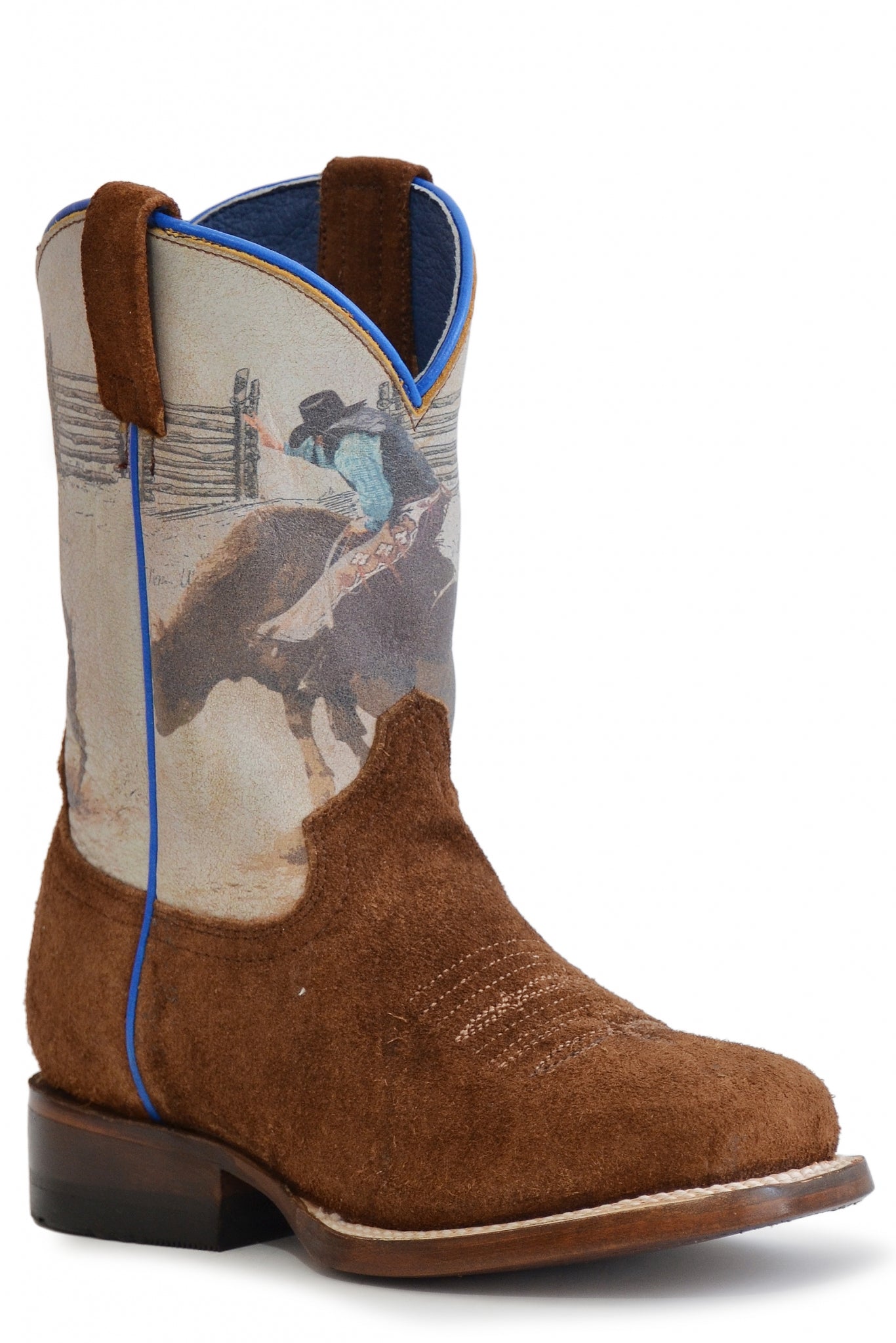 Roper Kids Printed Bull Rider Leather Boots