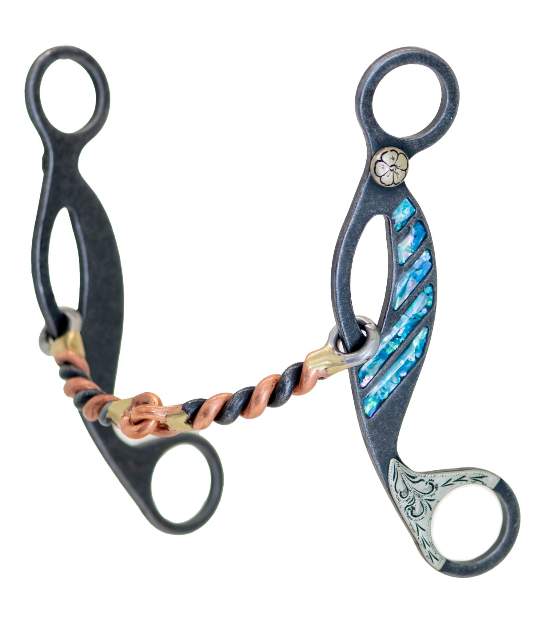 Partrade Cowboy Tack Turquoise Snaffle Copper Twist Gag Bit