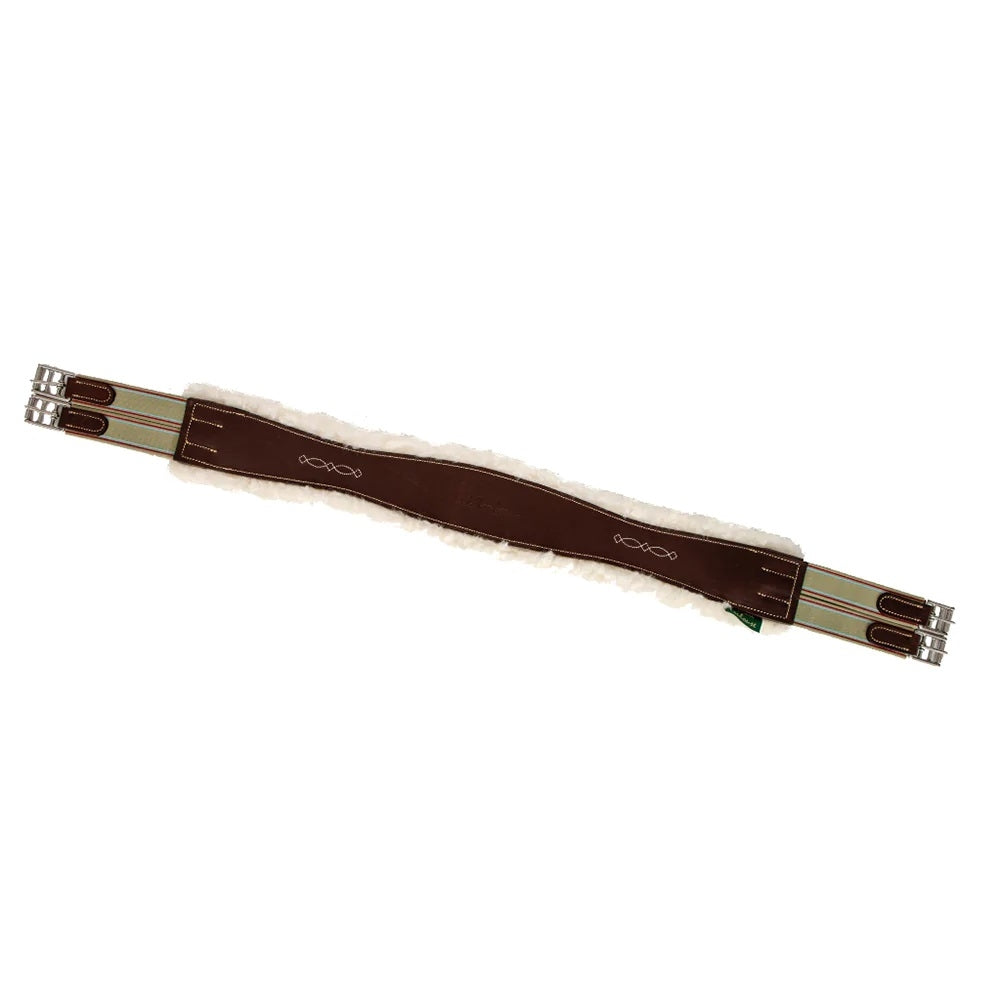 M. Toulouse Shaped Leather Girth with Sheepskin Lining