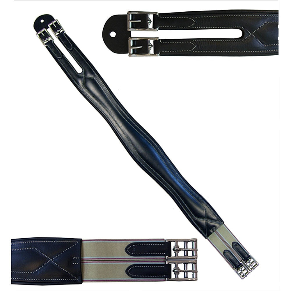 Exselle Elite Black Overlay Padded Shaped Girth