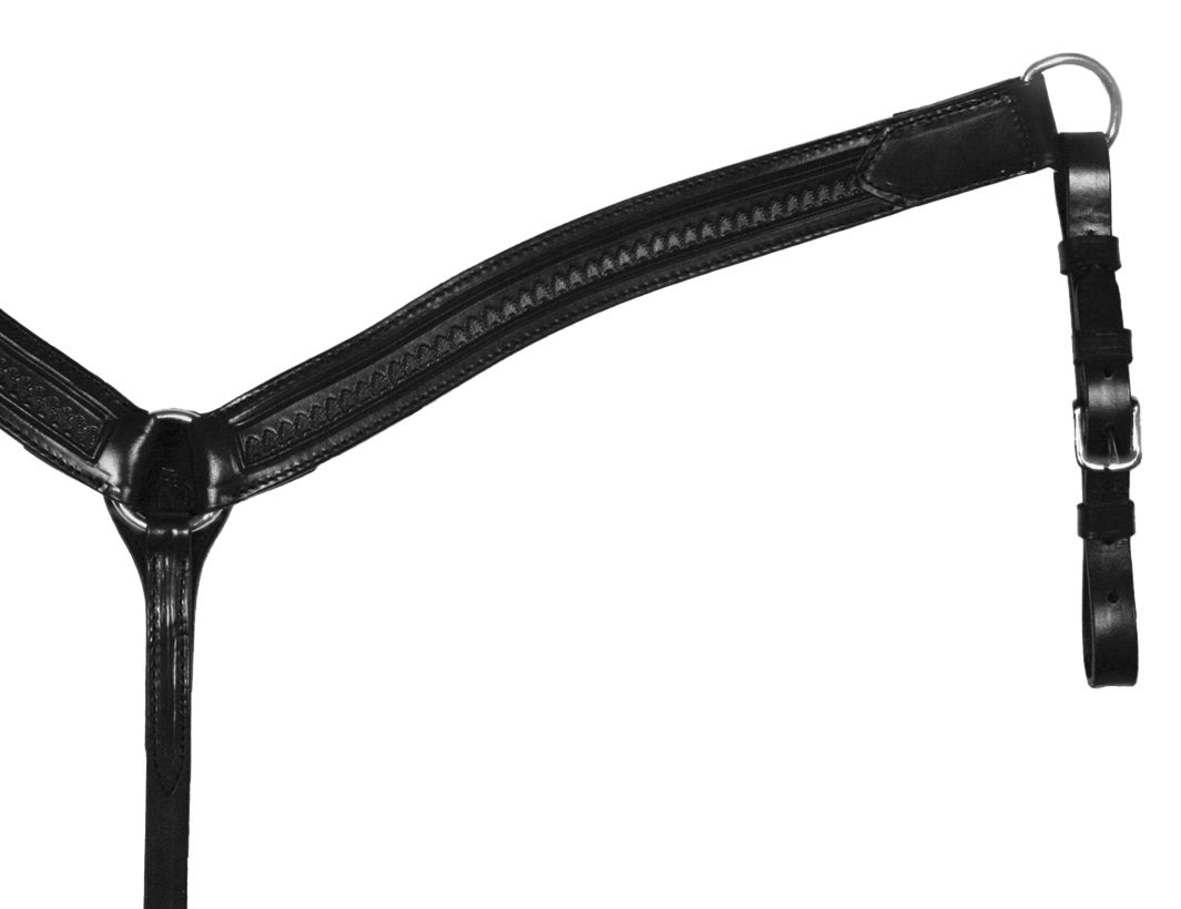 Circle Y Shaped Shell Tooled Breast Collar