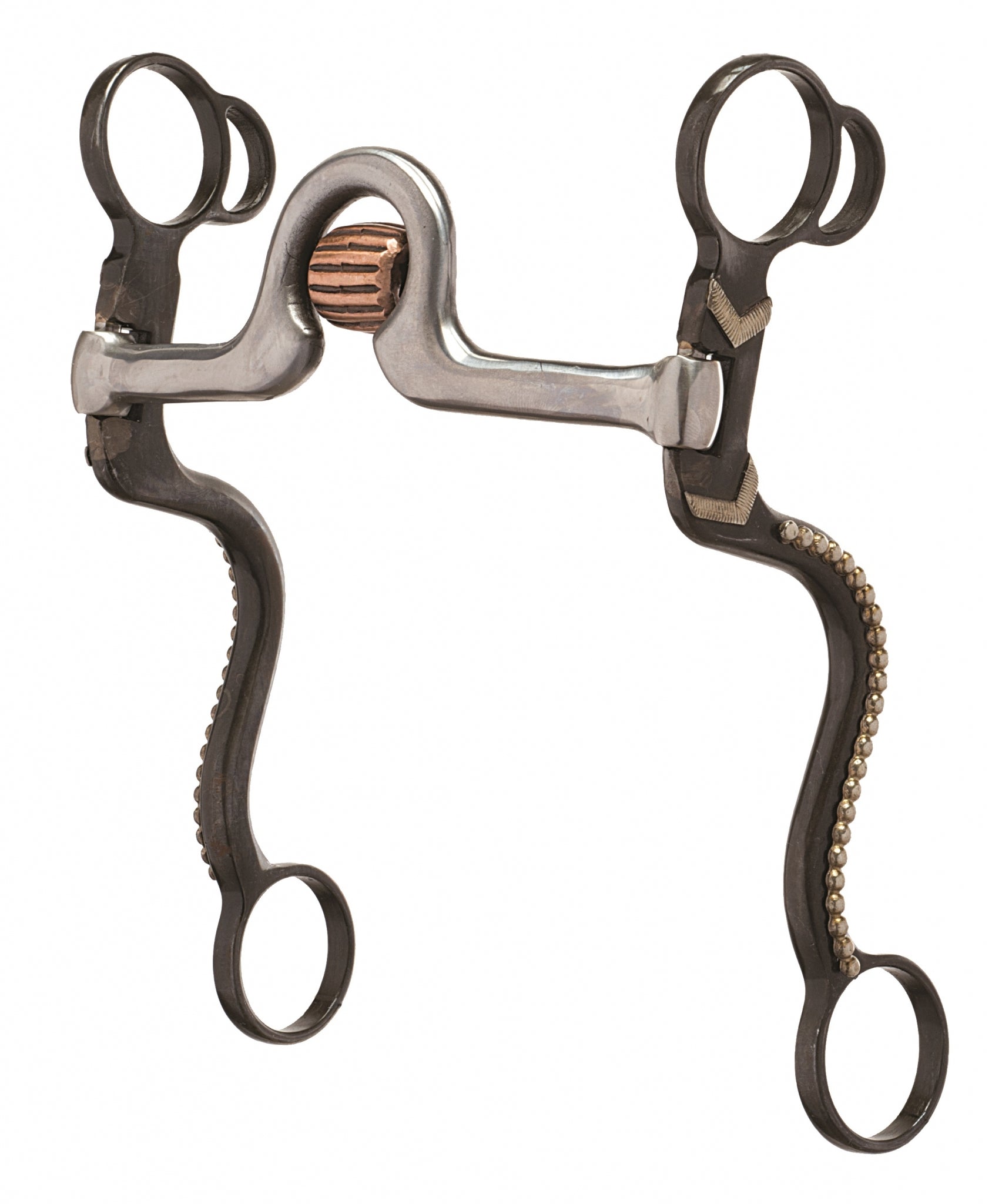 Weaver Pro "S" Shank Bit with Sweet Iron Port Mouth with Copper Cricket Inlay